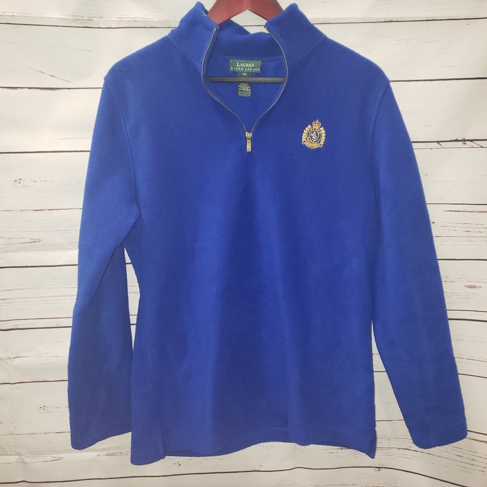 Blue Ralph Lauren quarter zip fluffy sweater